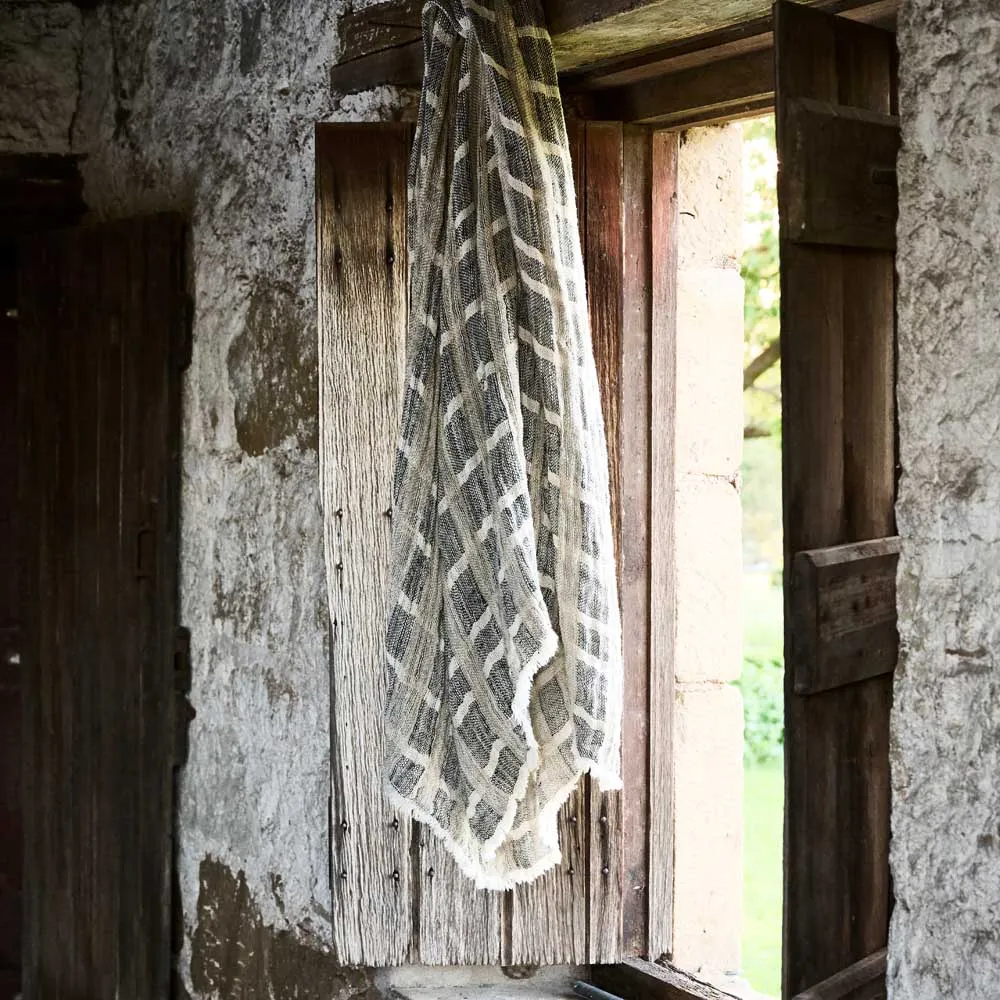 Petra Throw | Black w/Natural and White Check