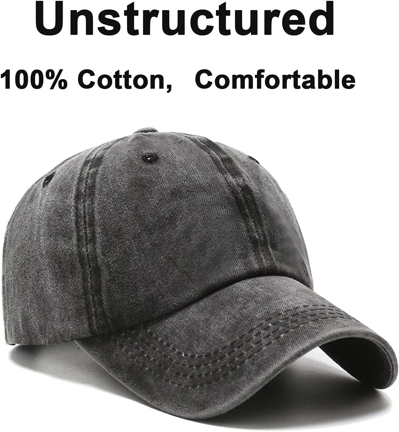 PFFY 2 Packs Vintage Washed Distressed Baseball Cap Golf Dad Hat for Men Women