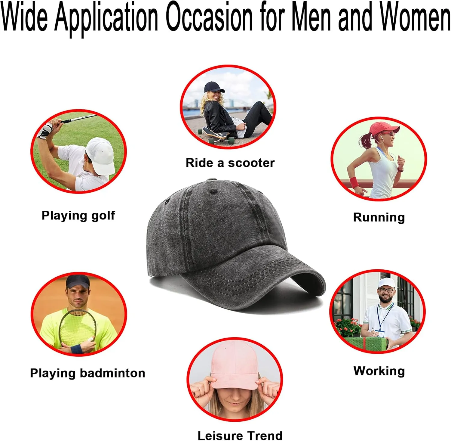 PFFY 2 Packs Vintage Washed Distressed Baseball Cap Golf Dad Hat for Men Women