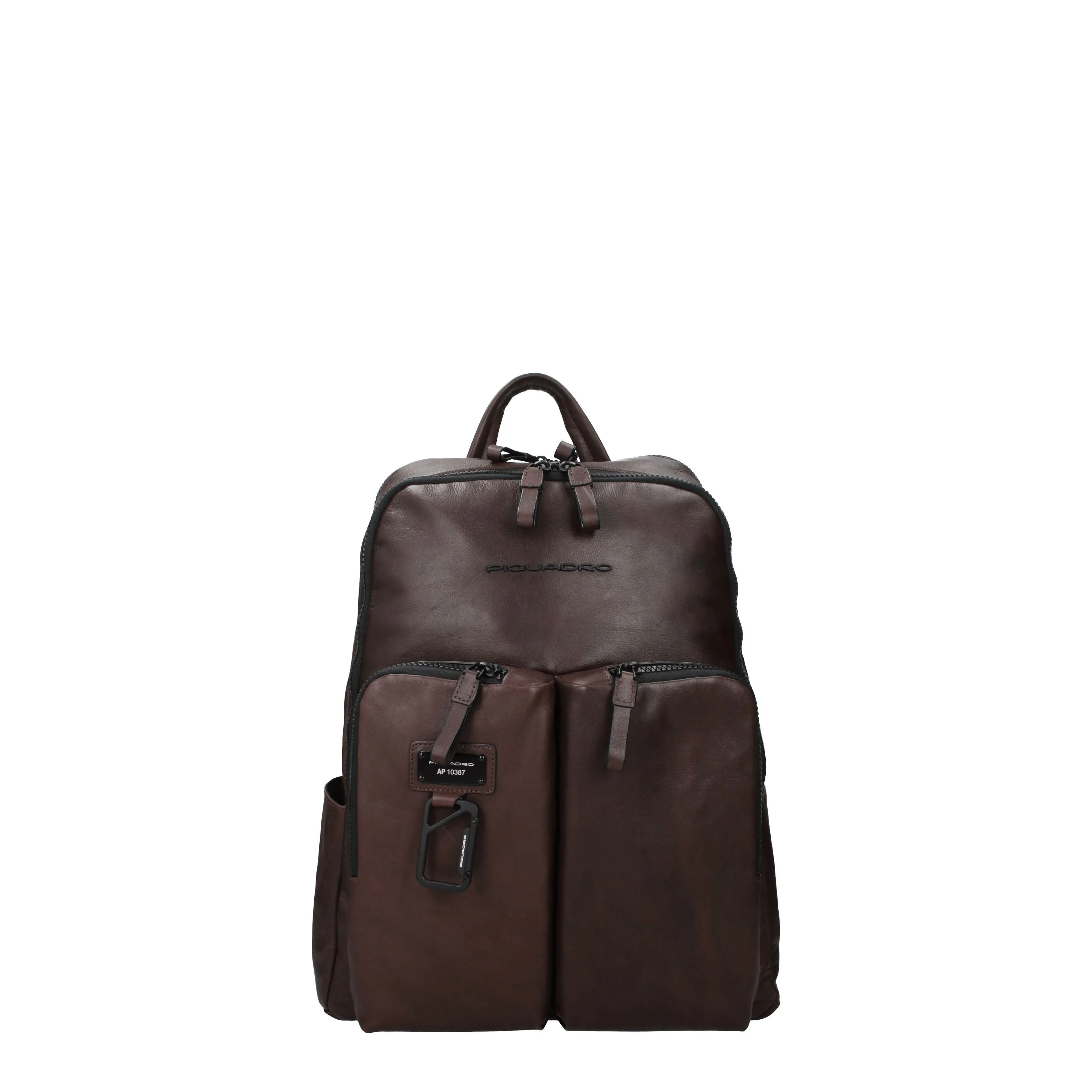 Piquadro Backpacks and Foam Men Brown Leather/Moro Head