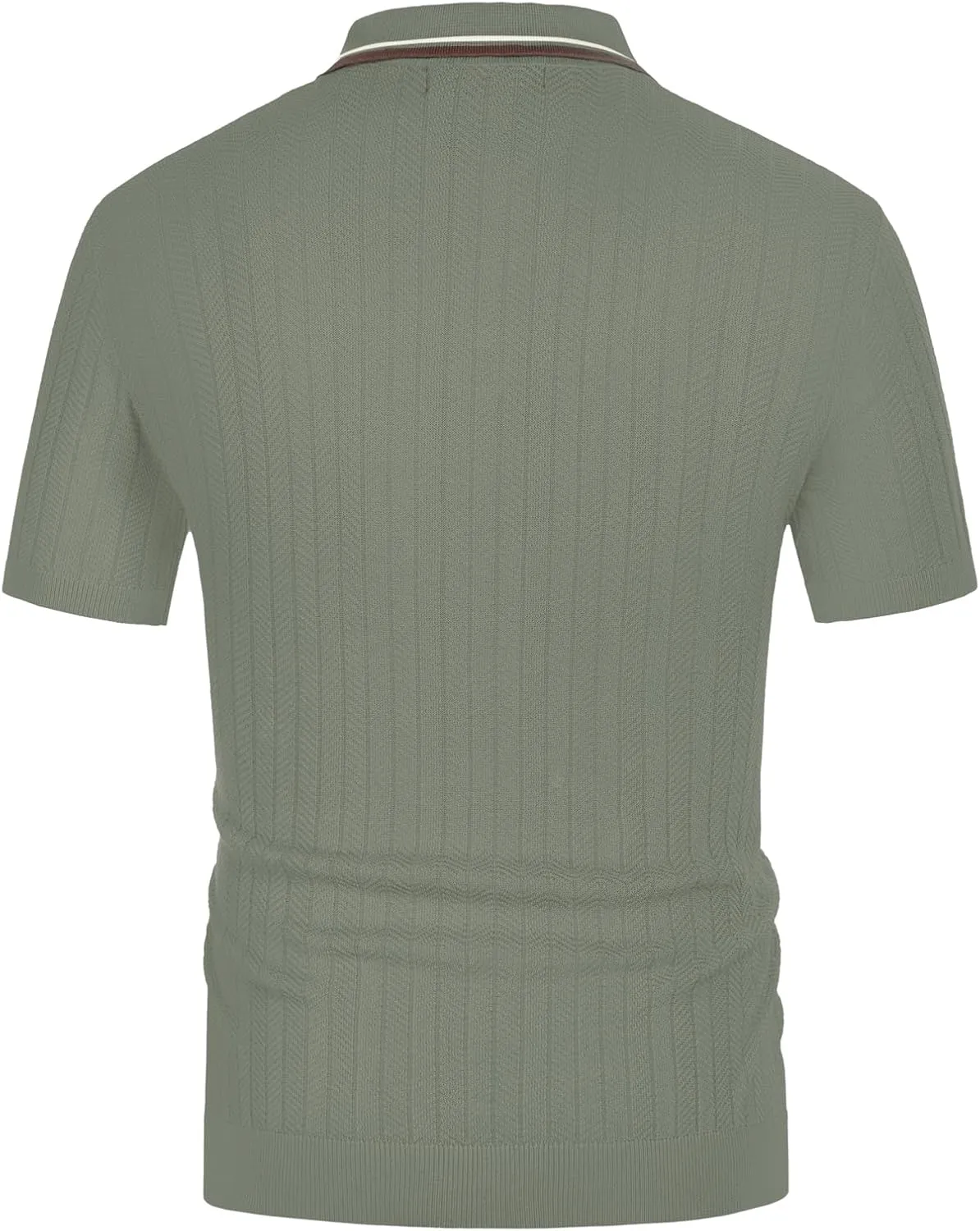 PJ PAUL JONES Mens Knitted Polo Shirts Short Sleeve Textured Pullover Golf Polo T Shirts
