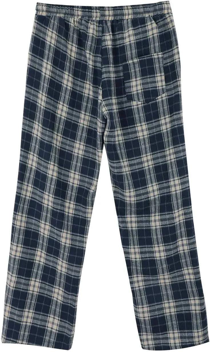 Plaid Pajama Pants for Men Lounge Soft Cotton Drawstring Loose Sleep Pants Summer Checkered PJ Bottoms with Pockets