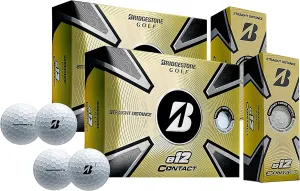 PlayBetter Bridgestone 2023 e12 Contact Golf Balls | Multi-Packs | FLEXATIV Cover Technology & Contact Force Dimple | 46% More Surface Contact (Two Dozen, White)