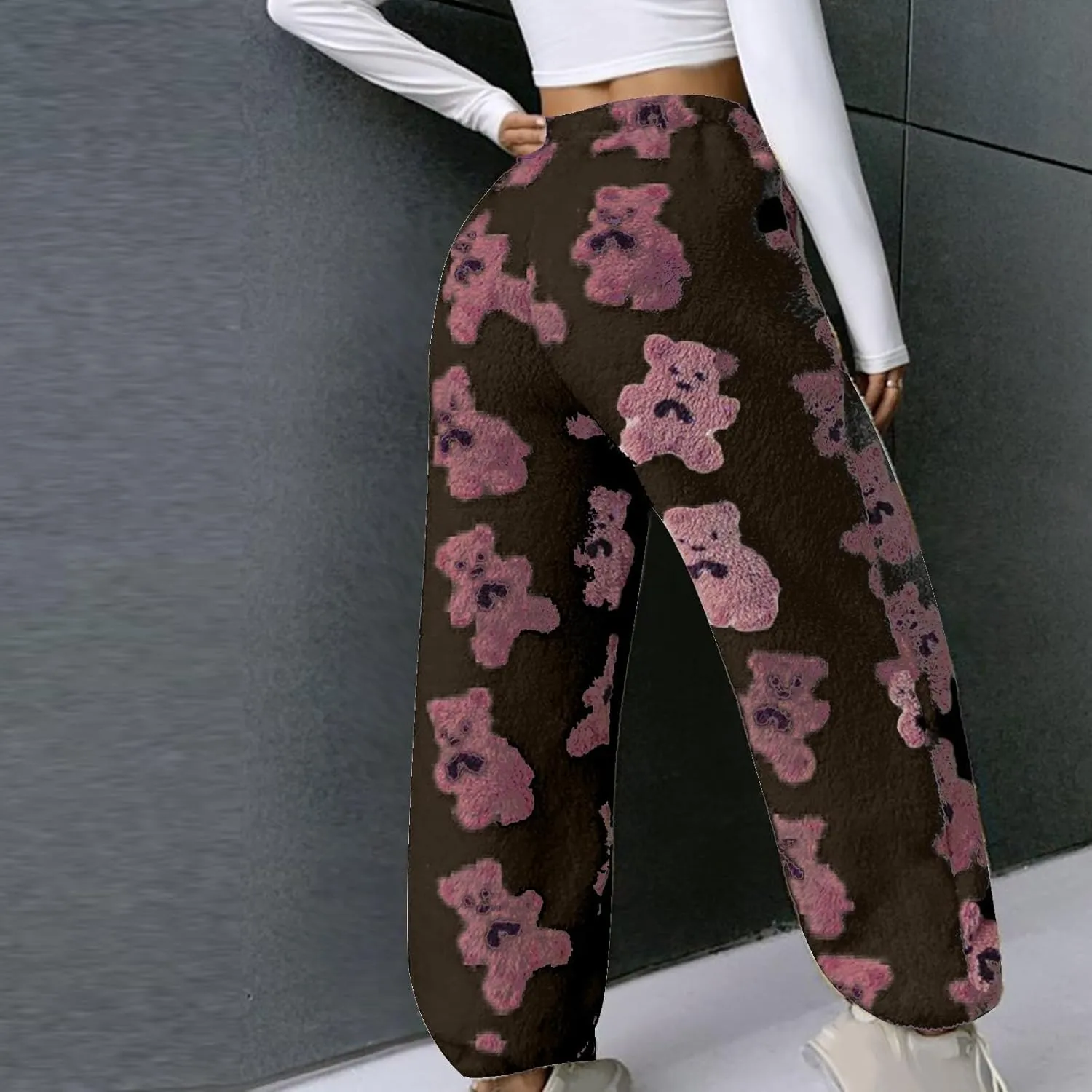 Plush Fleece Pajama Pants Women Fuzzy Soft Pjs Bottoms Pants Womens Winter Warm Fluffy Pj Pajama Pants