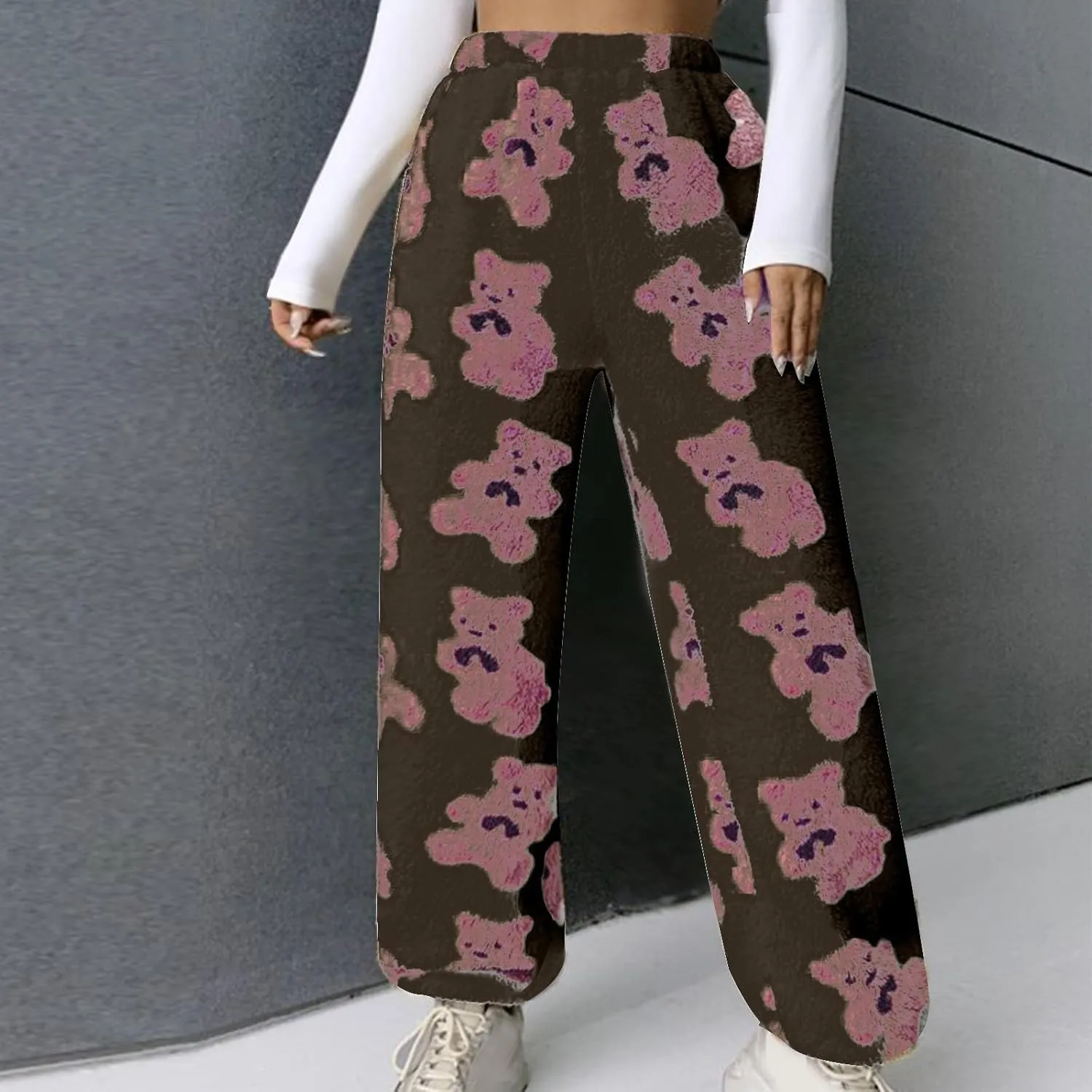 Plush Fleece Pajama Pants Women Fuzzy Soft Pjs Bottoms Pants Womens Winter Warm Fluffy Pj Pajama Pants