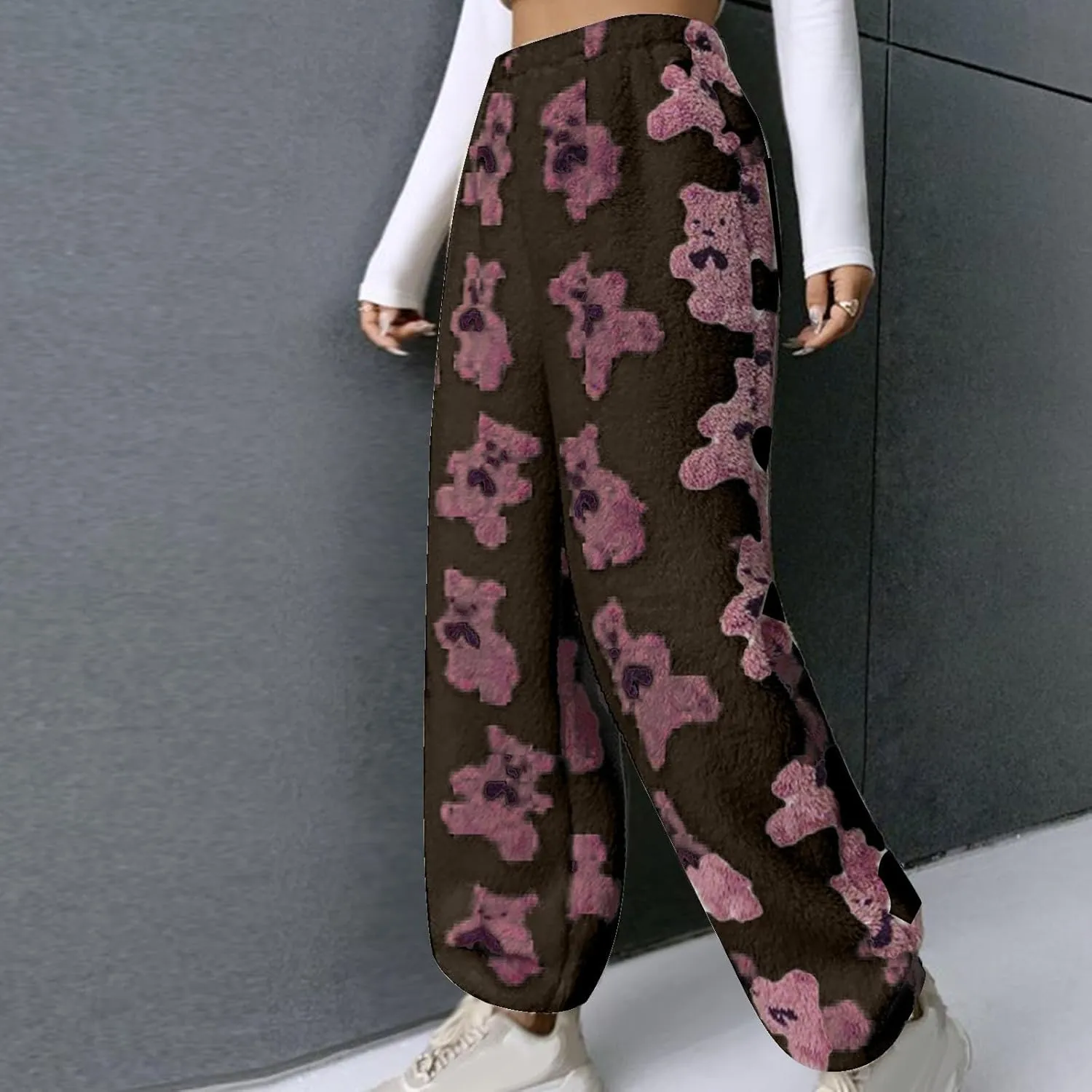 Plush Fleece Pajama Pants Women Fuzzy Soft Pjs Bottoms Pants Womens Winter Warm Fluffy Pj Pajama Pants