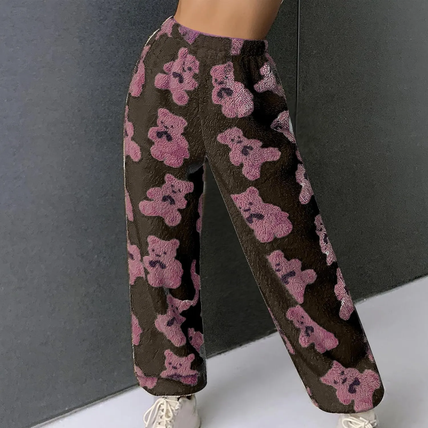Plush Fleece Pajama Pants Women Fuzzy Soft Pjs Bottoms Pants Womens Winter Warm Fluffy Pj Pajama Pants