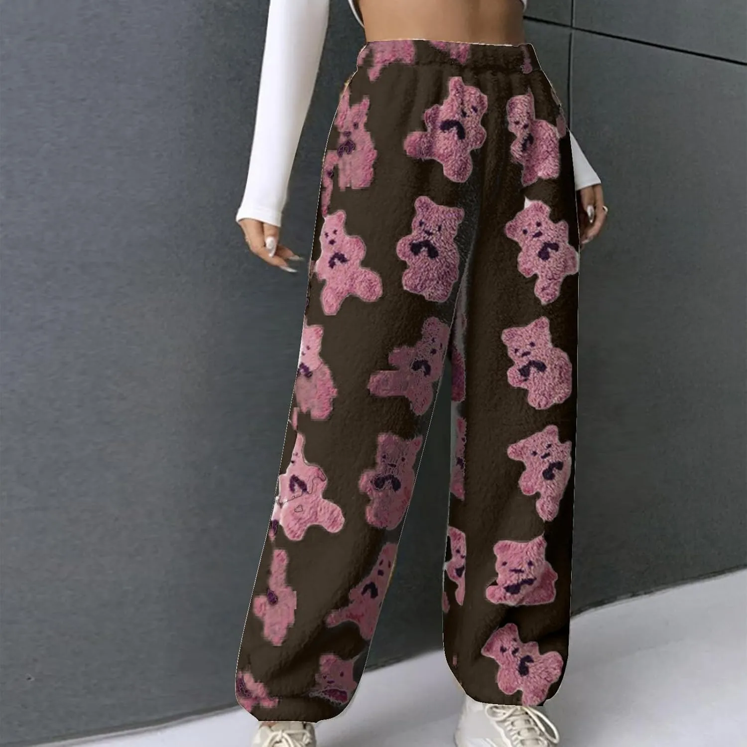 Plush Fleece Pajama Pants Women Fuzzy Soft Pjs Bottoms Pants Womens Winter Warm Fluffy Pj Pajama Pants