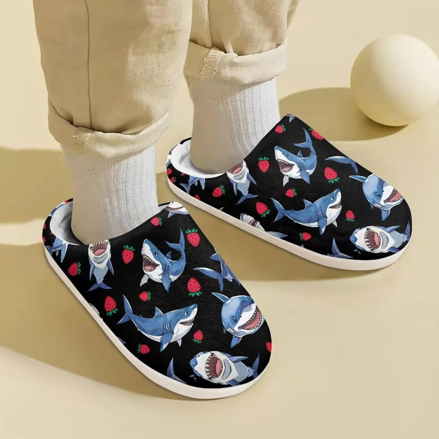 Plush Slippers for Kids, Anti-slip Bedroom Slippers Warm Slipper Soft Winter House Shoes