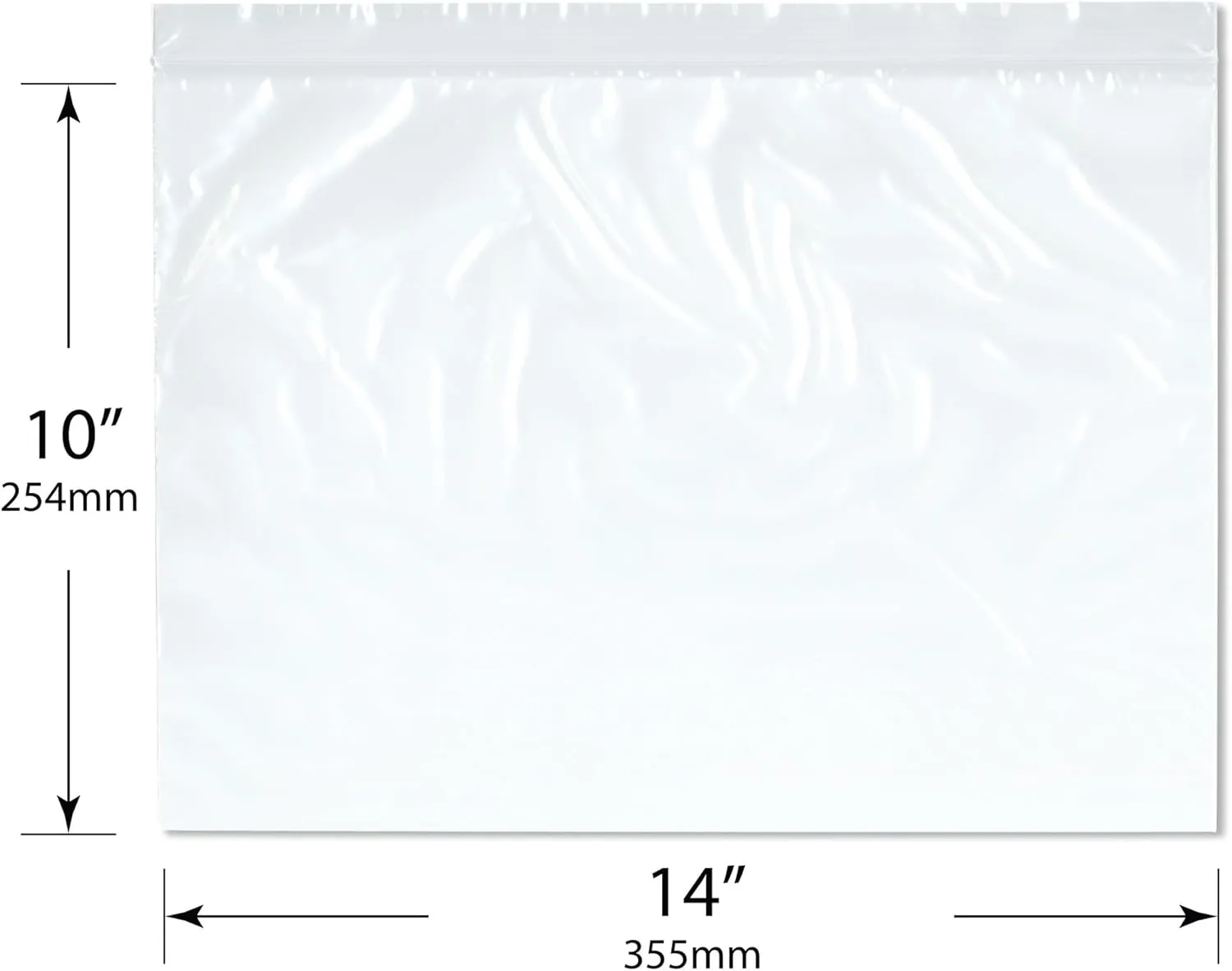Plymor 14" x 10" (Pack of 100), 2 Mil Zipper Reclosable Plastic Bags