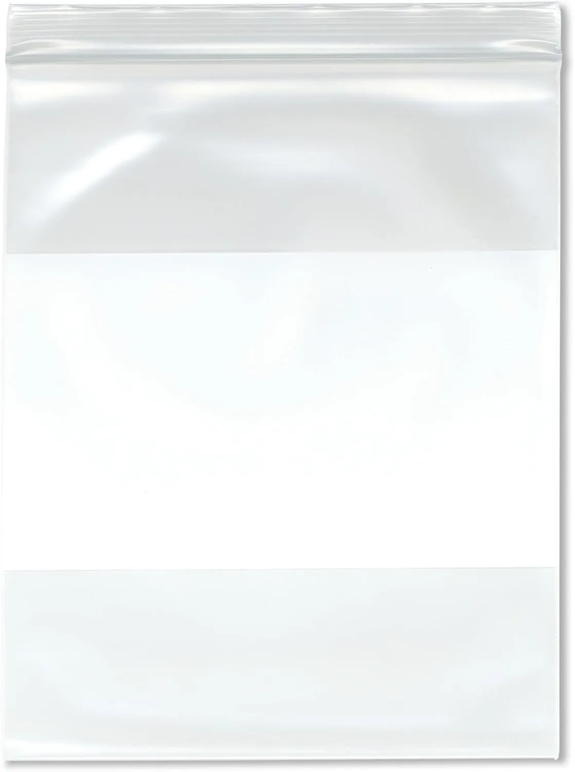 Plymor 8" x 10" (Pack of 100), 6 Mil Industrial Duty White-Block Zipper Reclosable Plastic Bags