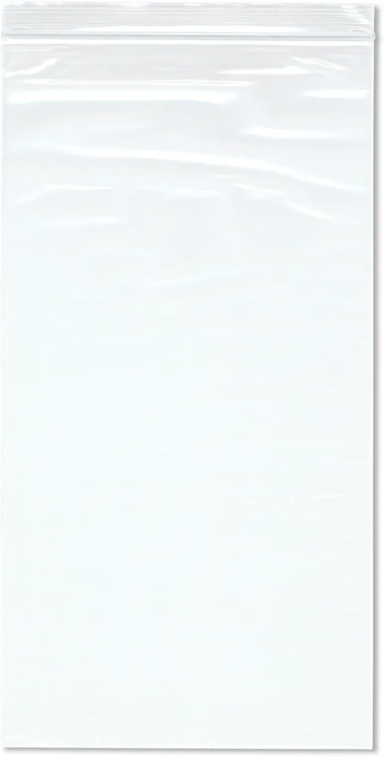 Plymor 8" x 15" (Pack of 100), 2 Mil Zipper Reclosable Plastic Bags