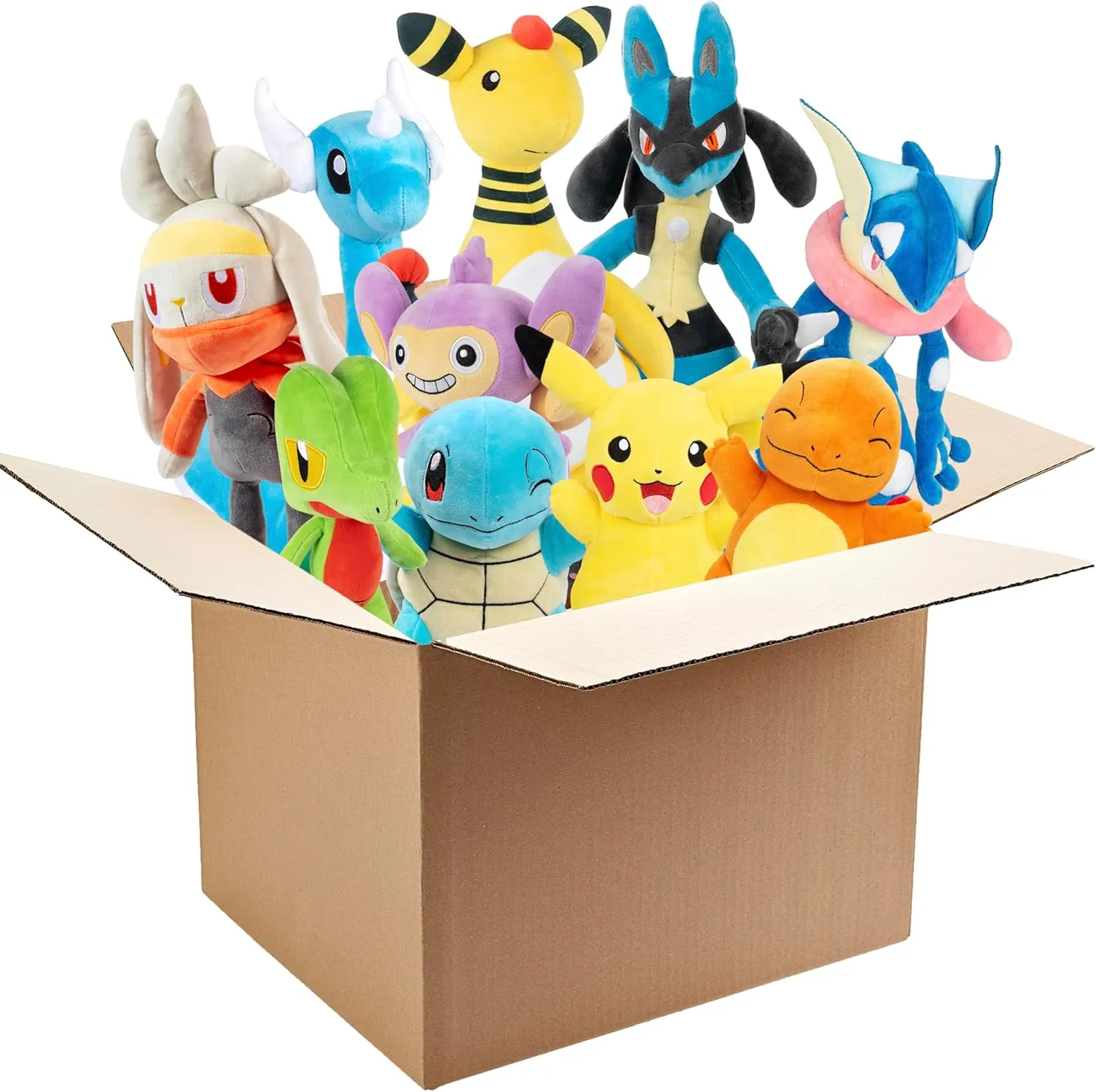 Pokemon 12" & 8" Plush Mystery Blind Box 2-Pack - Receive 1 8-inch & 1 12-inch Assorted Figure - Officially Licensed - Authentic Stuffed Animal Toy - Styles May Vary - Gift for Kids, Boys, Girls - 2 