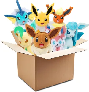 Pokemon 8" Eevee Evolution Plush Mystery Blind Box 2-Pack - Receive 1 Eevee & 1 Assorted Random Evolution Figure Toy - Officially Licensed - Gift for Kids, Boys, Girls - 2 