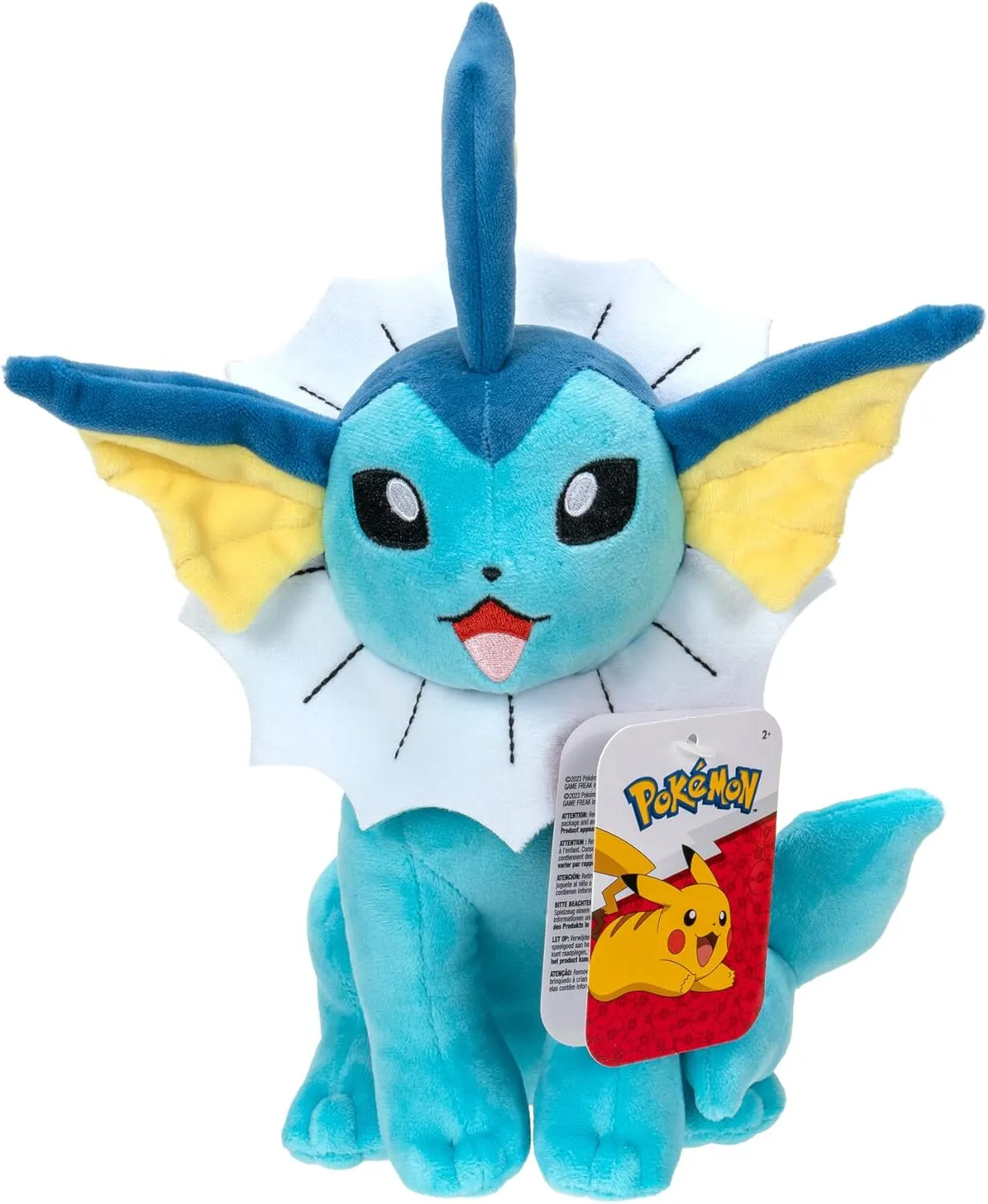 Pokémon 8-Inch Vaporeon Plush - Adorable, Ultra-Soft, Plush Toy, Perfect for Playing & Displaying - Gotta Catch ‘Em All