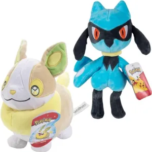 Pokémon 8" Dog Type Plush 2-Pack - Riolu & Yamper - Officially Licensed - Authentic Soft Stuffed Animal Toy Figures - Gift for Kids, Boys, Girls - 2 