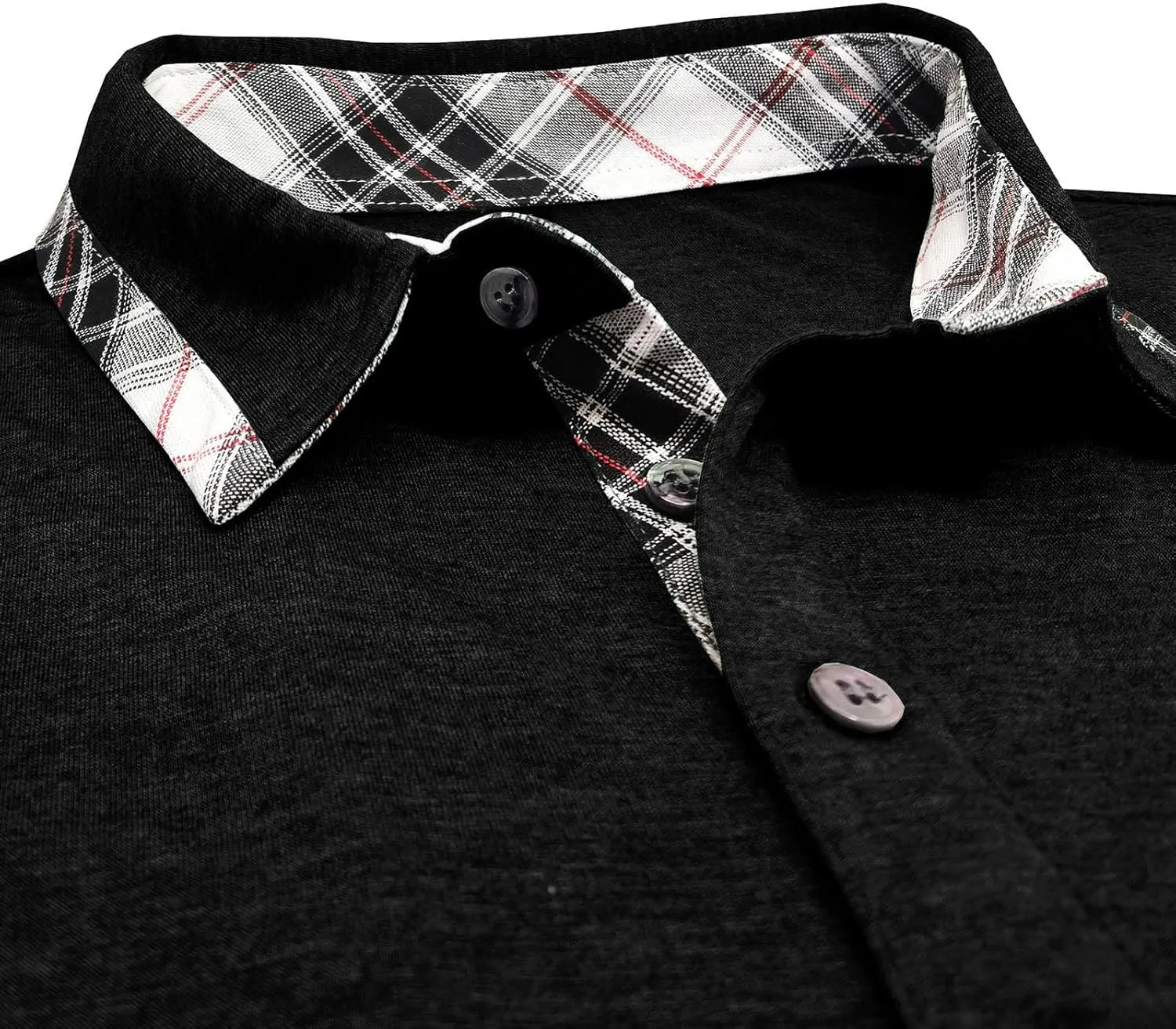 Polo Shirts for Men Loose Fit Solid Lightweight Button T-Shirts Casual Stylish Long Sleeve Henley Pullover Tee Tops