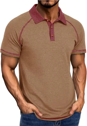 Polo Shirts for Men Short Sleeve Quick Dry Moisture Wicking Workout Tennis Shirt Preformance Golf T-Shirt Vintage Tee