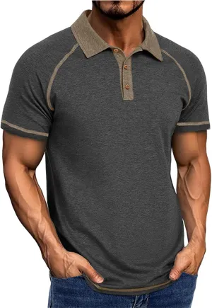 Polo Shirts for Men Short Sleeve Quick Dry Moisture Wicking Workout Tennis Shirt Preformance Golf T-Shirt Vintage Tee