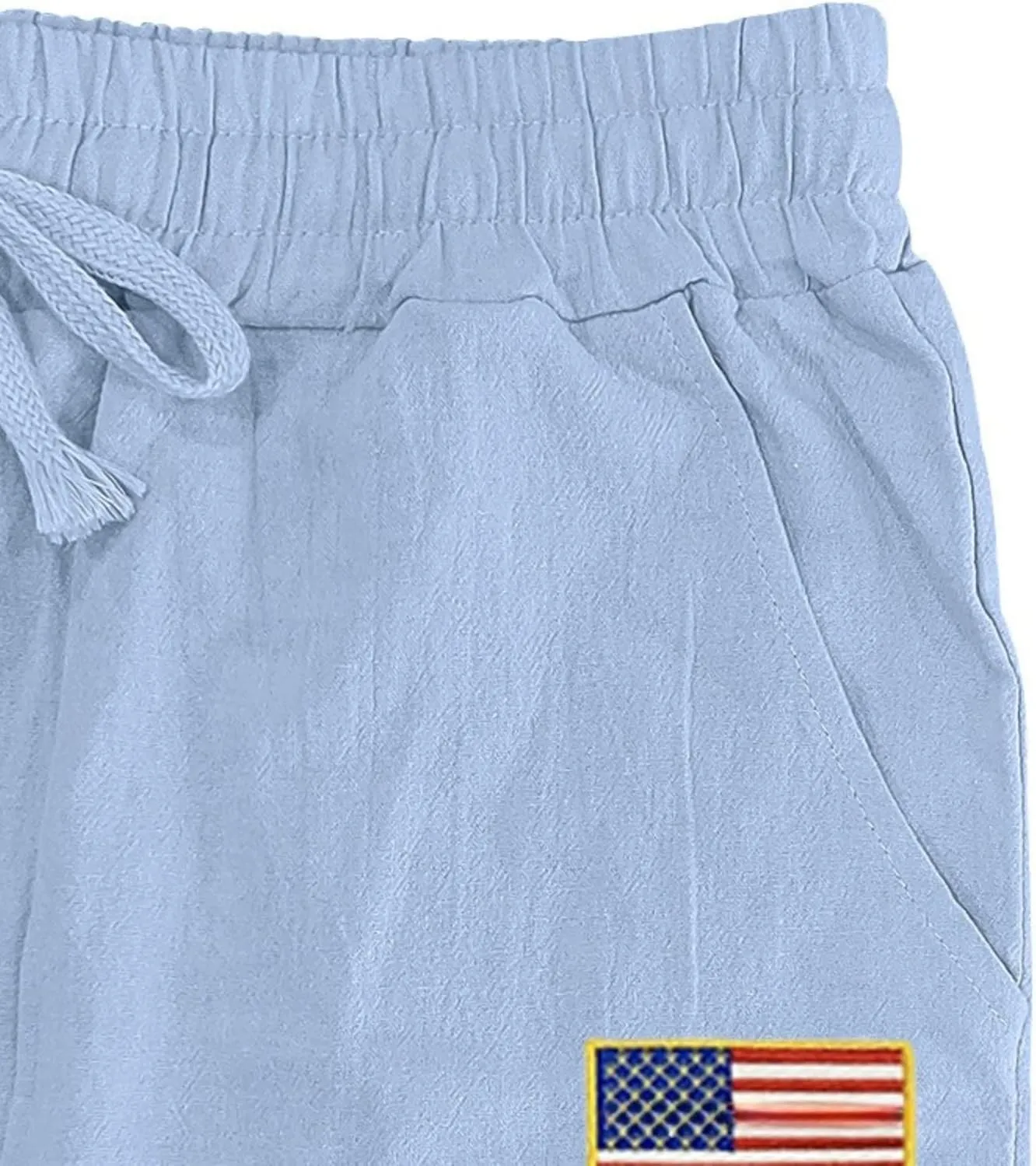 PORCLAY Mens Linen Casual Pants Elastic Waist Drawstring Hip Hop Trousers Wide Leg Yoga Beach 2025 Summer Pants