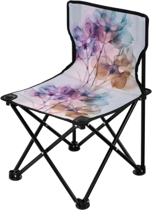 Portable Camping Folding Chairs Foldable Chair Small Transparent Flowers Lightweight Backpacking Outdoor Outside Fishing