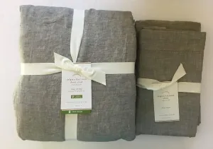 Pottery Barn Belgian Linen Flax Duvet Cover King/California King & Two King Shams~*Flagstone*~