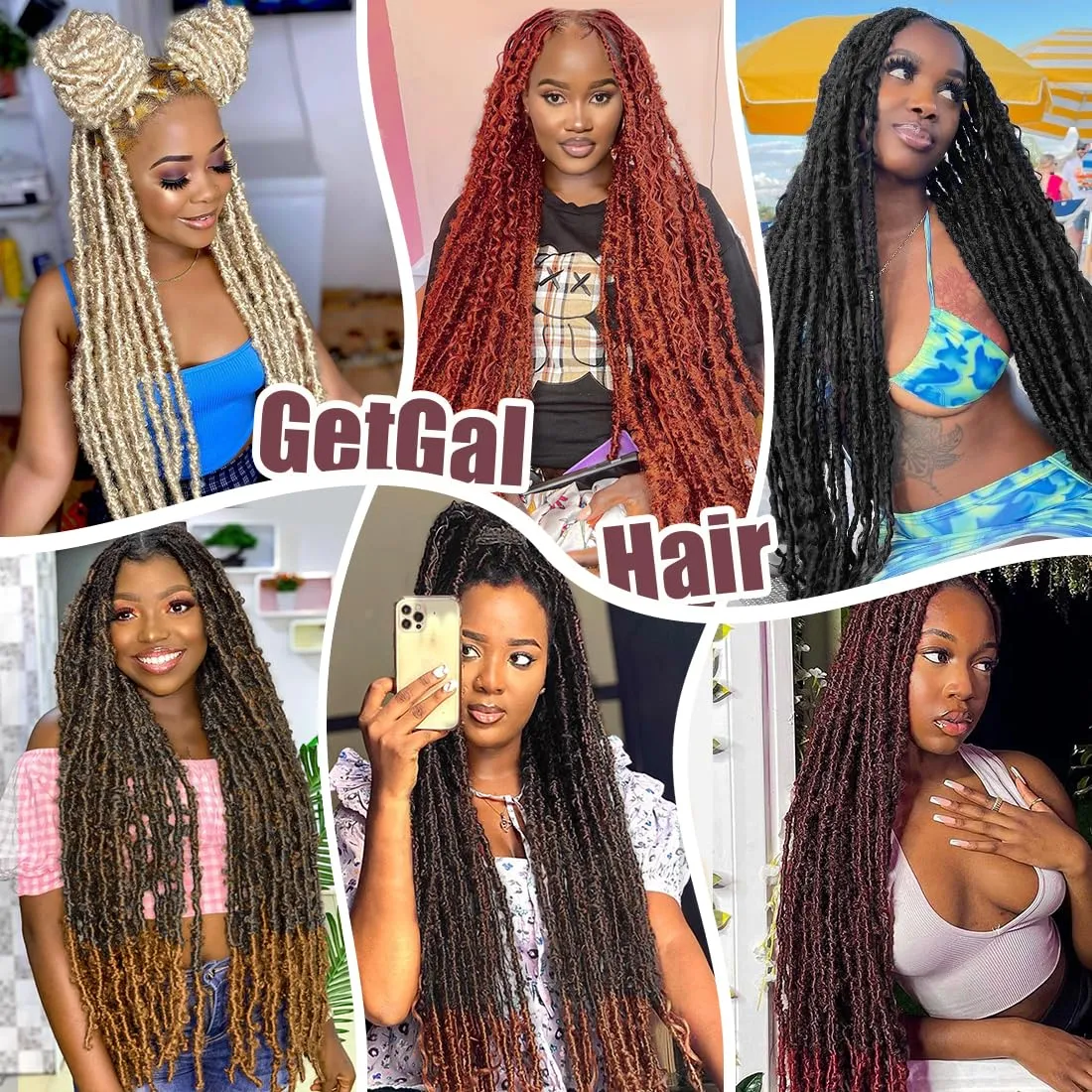 Pre Looped Butterfly Locs 24 Inch 613 Handmade Blonde Distressed Braids Hair Goddess Faux Locs Crochet Hair for Black Women Synthetic Hair Extensions(24inch,#613)