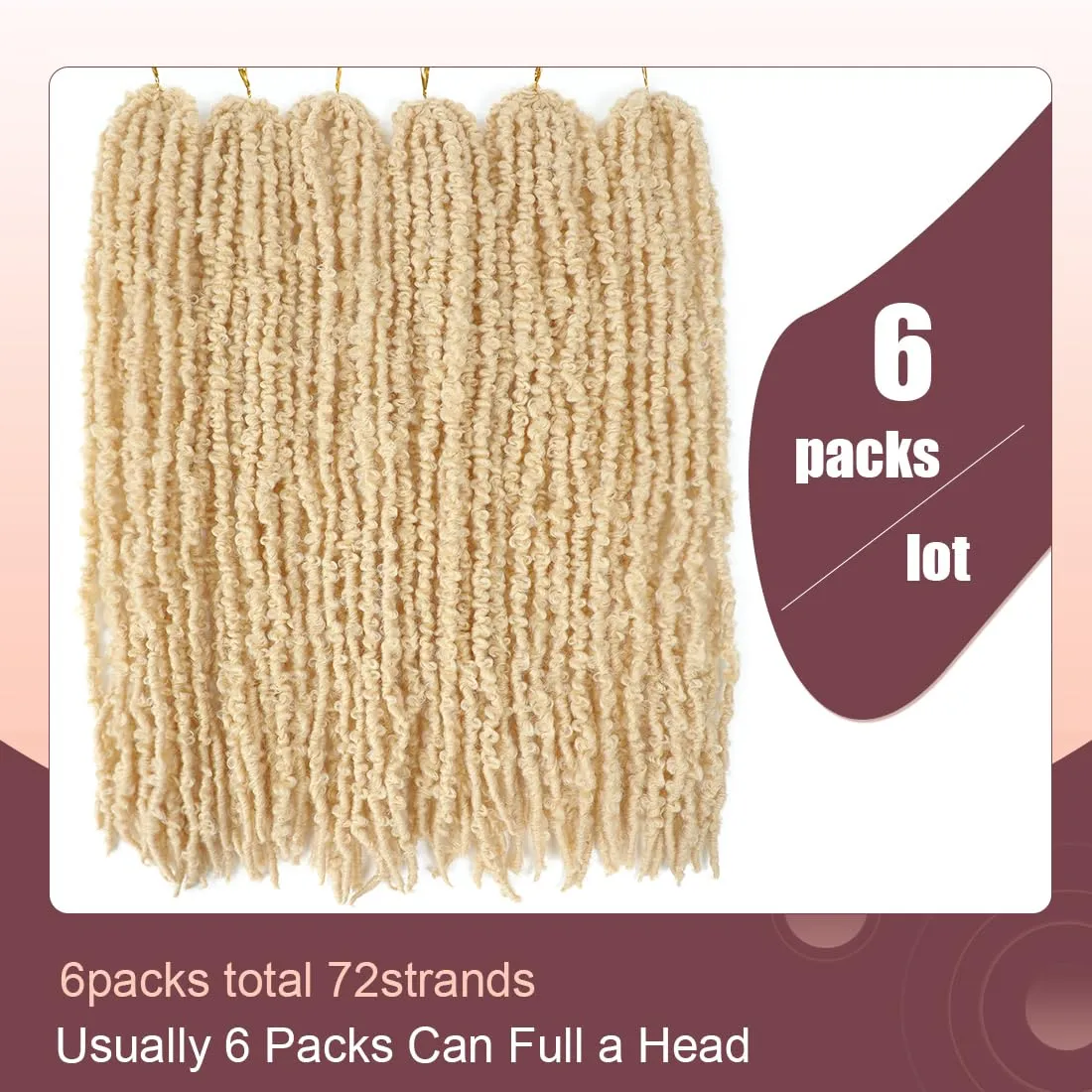 Pre Looped Butterfly Locs 24 Inch 613 Handmade Blonde Distressed Braids Hair Goddess Faux Locs Crochet Hair for Black Women Synthetic Hair Extensions(24inch,#613)
