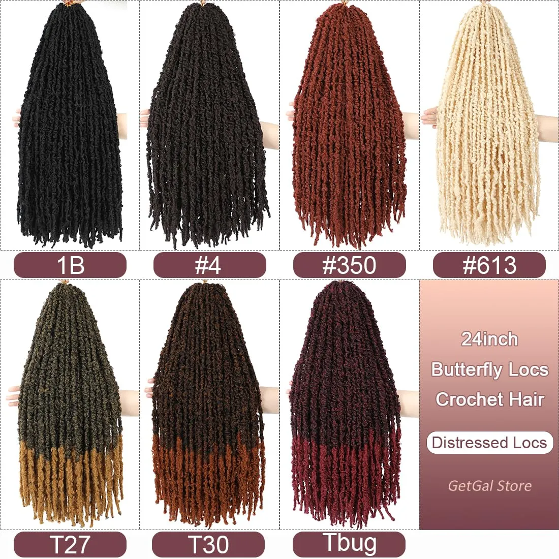 Pre Looped Butterfly Locs 24 Inch 613 Handmade Blonde Distressed Braids Hair Goddess Faux Locs Crochet Hair for Black Women Synthetic Hair Extensions(24inch,#613)