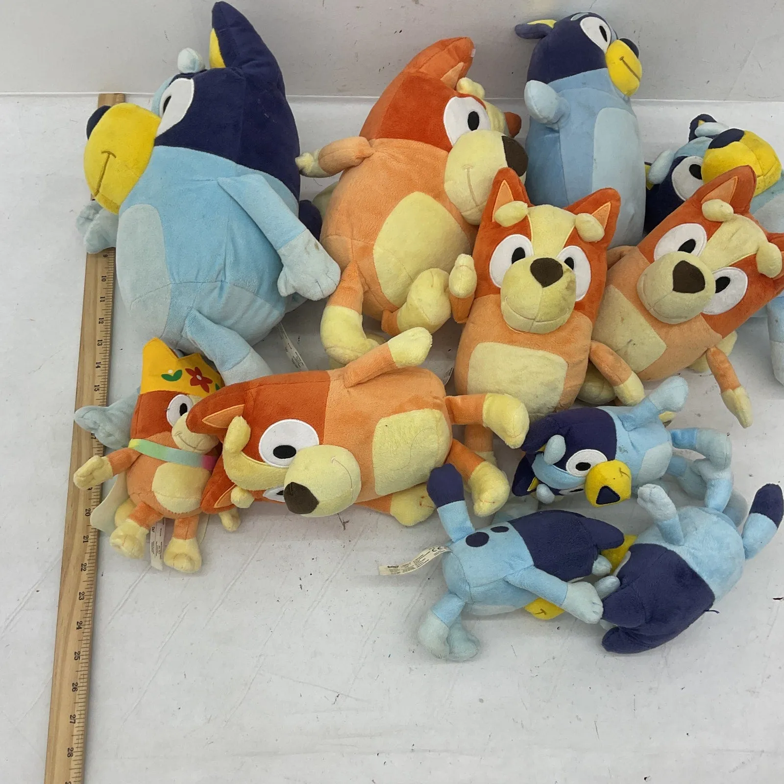 Preowned 10 lbs LOT Bluey Character Plush Stuffed Animals Family Cartoon