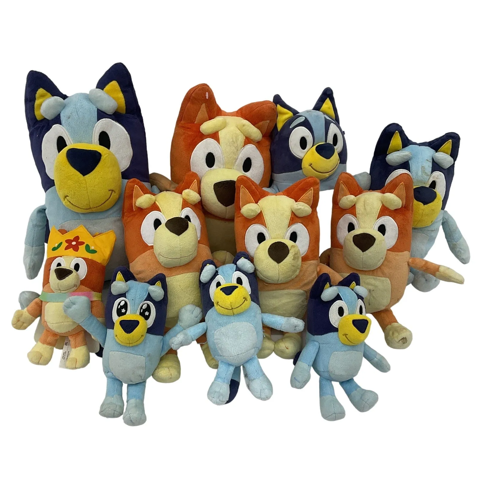 Preowned 10 lbs LOT Bluey Character Plush Stuffed Animals Family Cartoon