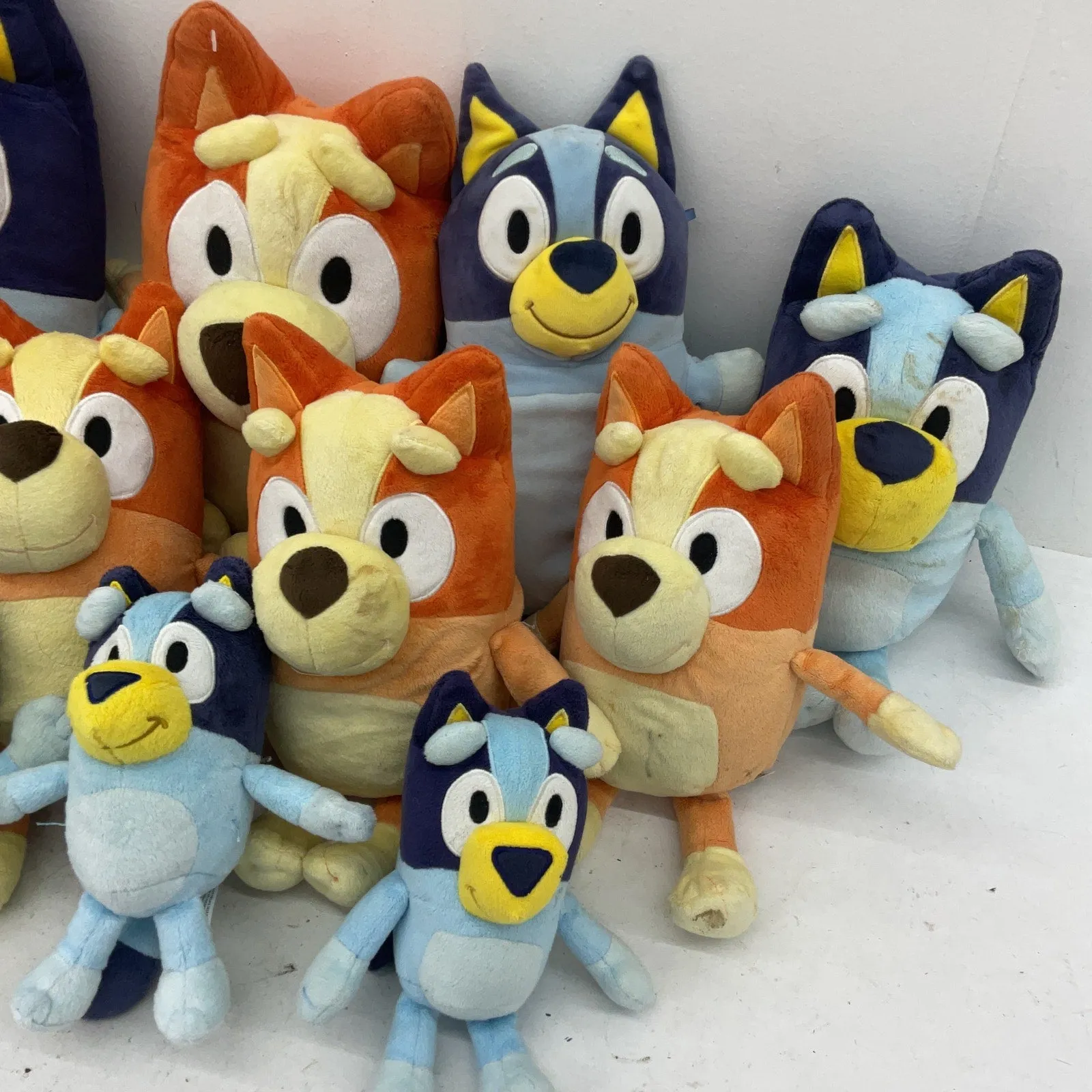 Preowned 10 lbs LOT Bluey Character Plush Stuffed Animals Family Cartoon