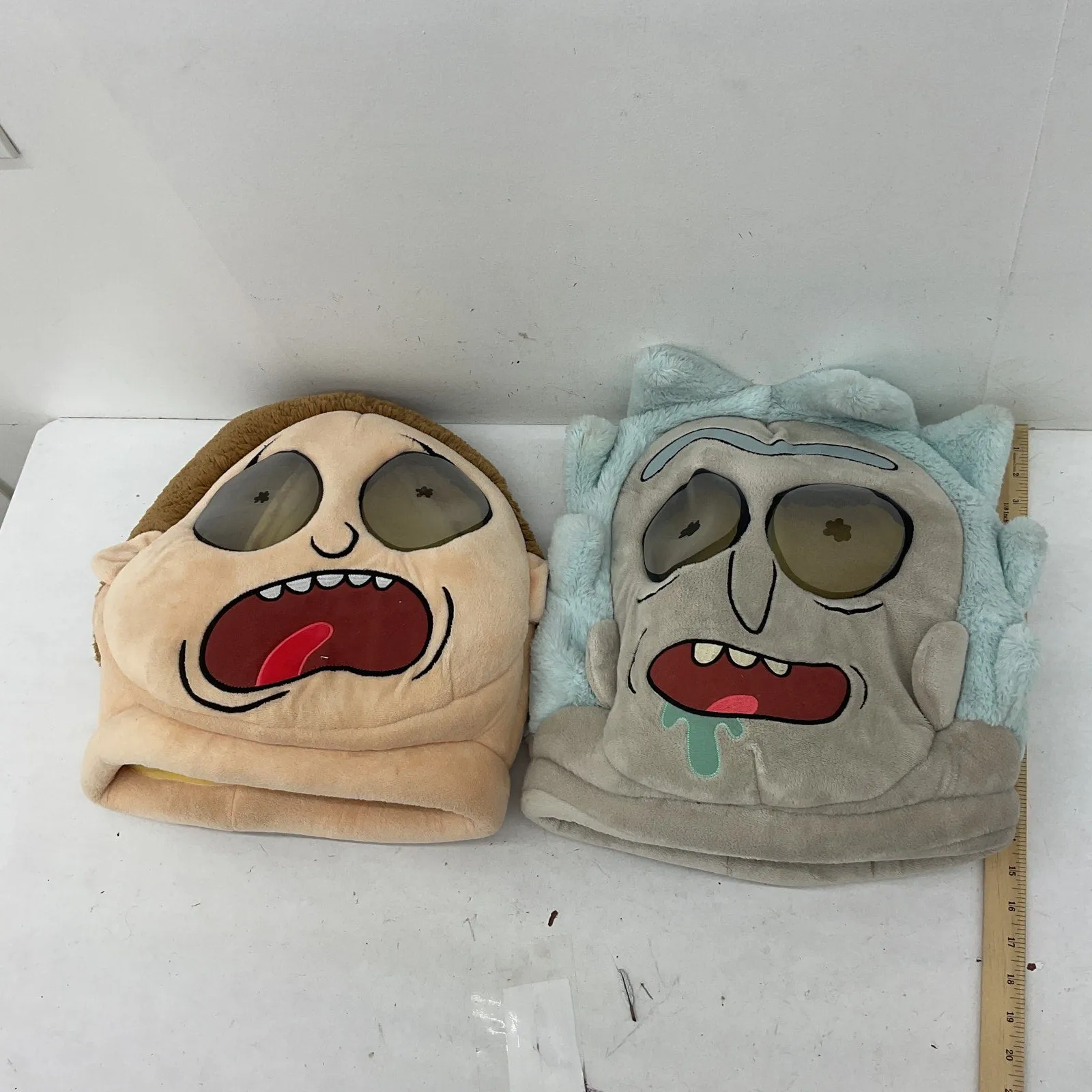 Preowned Rick and Morty Plush Mascot Cartoon Character Halloween Costume Heads