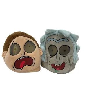 Preowned Rick and Morty Plush Mascot Cartoon Character Halloween Costume Heads