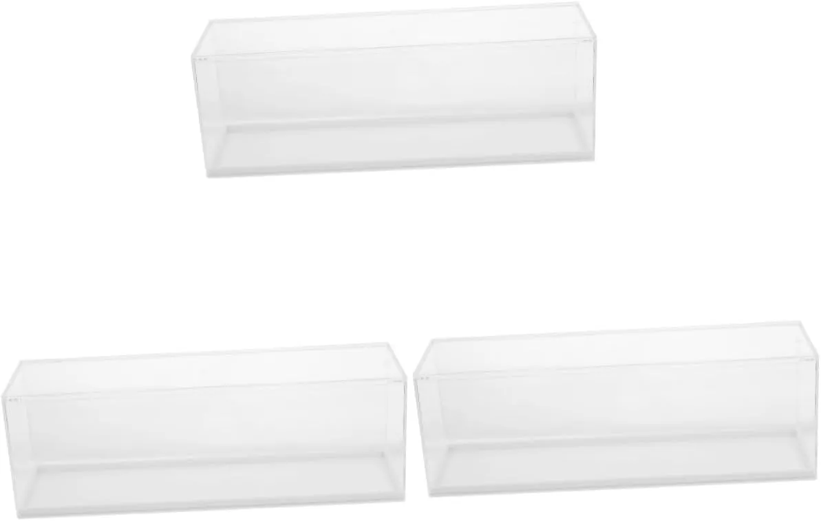 PRETYZOOM 3pcs Figure Display Box Transparent Action Figure Storage Organizer for Collectibles Dolls and Models Stackable Exhibition Case for Dust Display and Easy Access