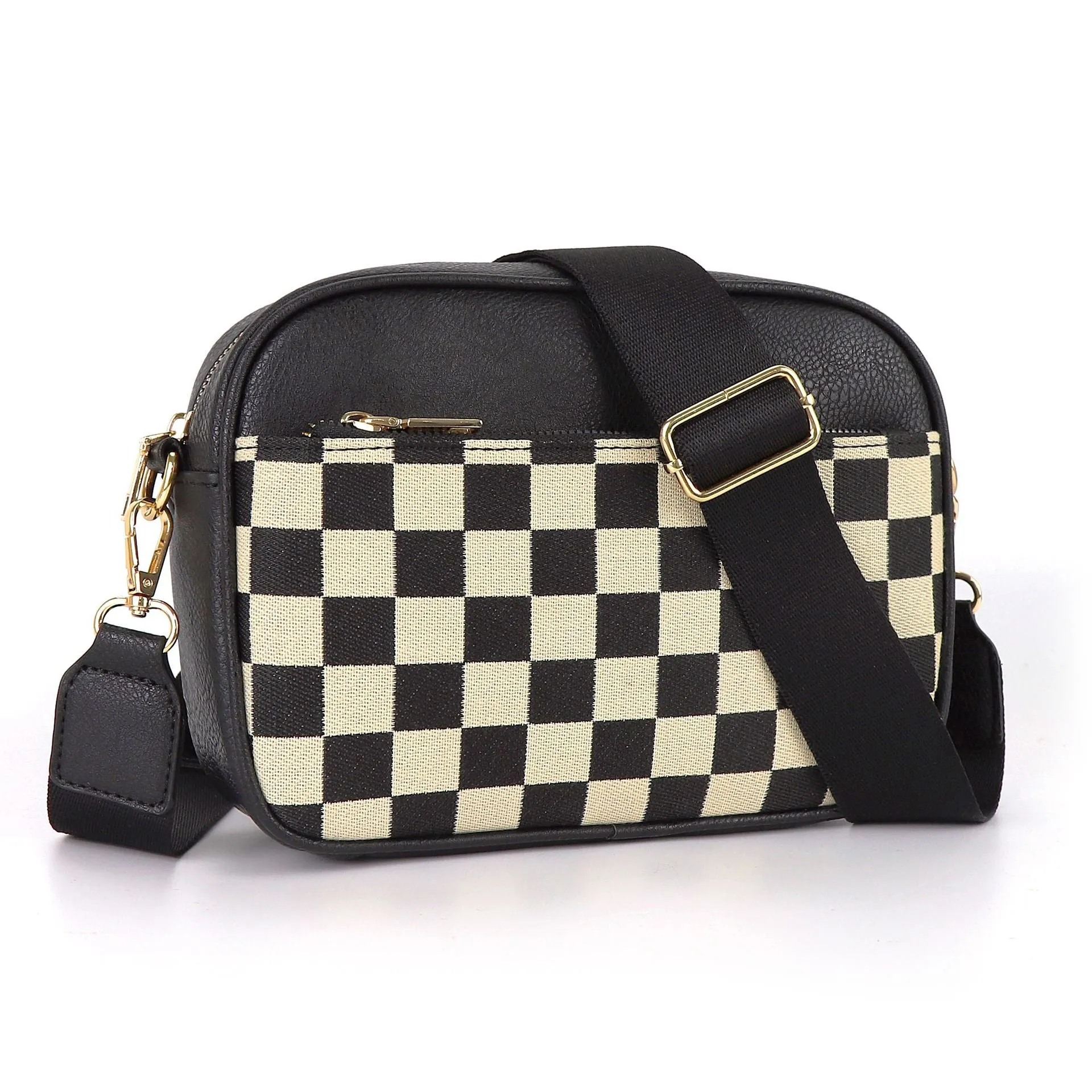 Quilted Embroidered Plaid Assorted Colors Retro Bags