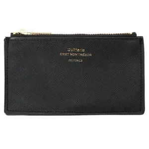 Quitterie Zip Card Case – Black