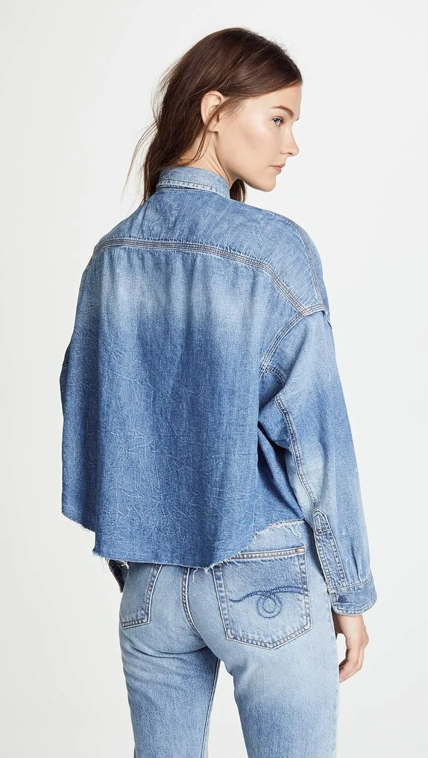 R13 Women's Cropped Denim Shirt
