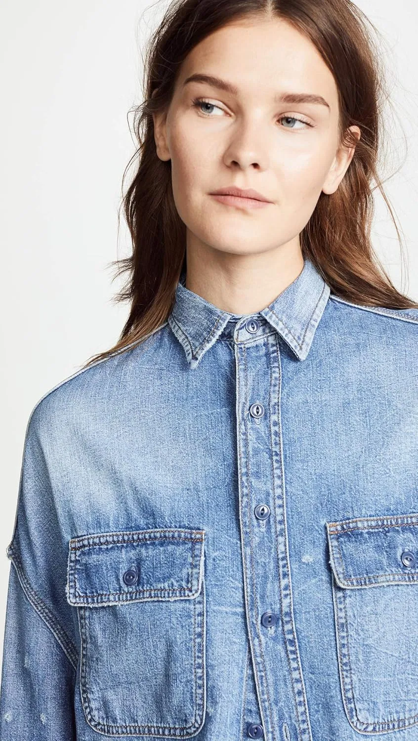 R13 Women's Cropped Denim Shirt