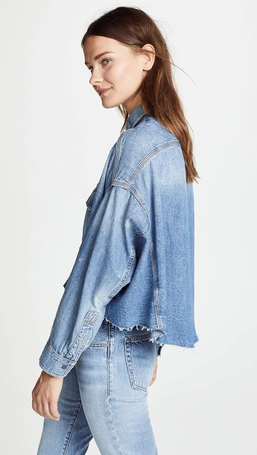 R13 Women's Cropped Denim Shirt