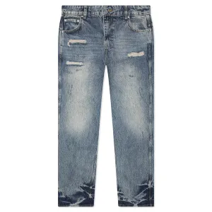 R3 Distressed Baggy Denim - Blue/Cream