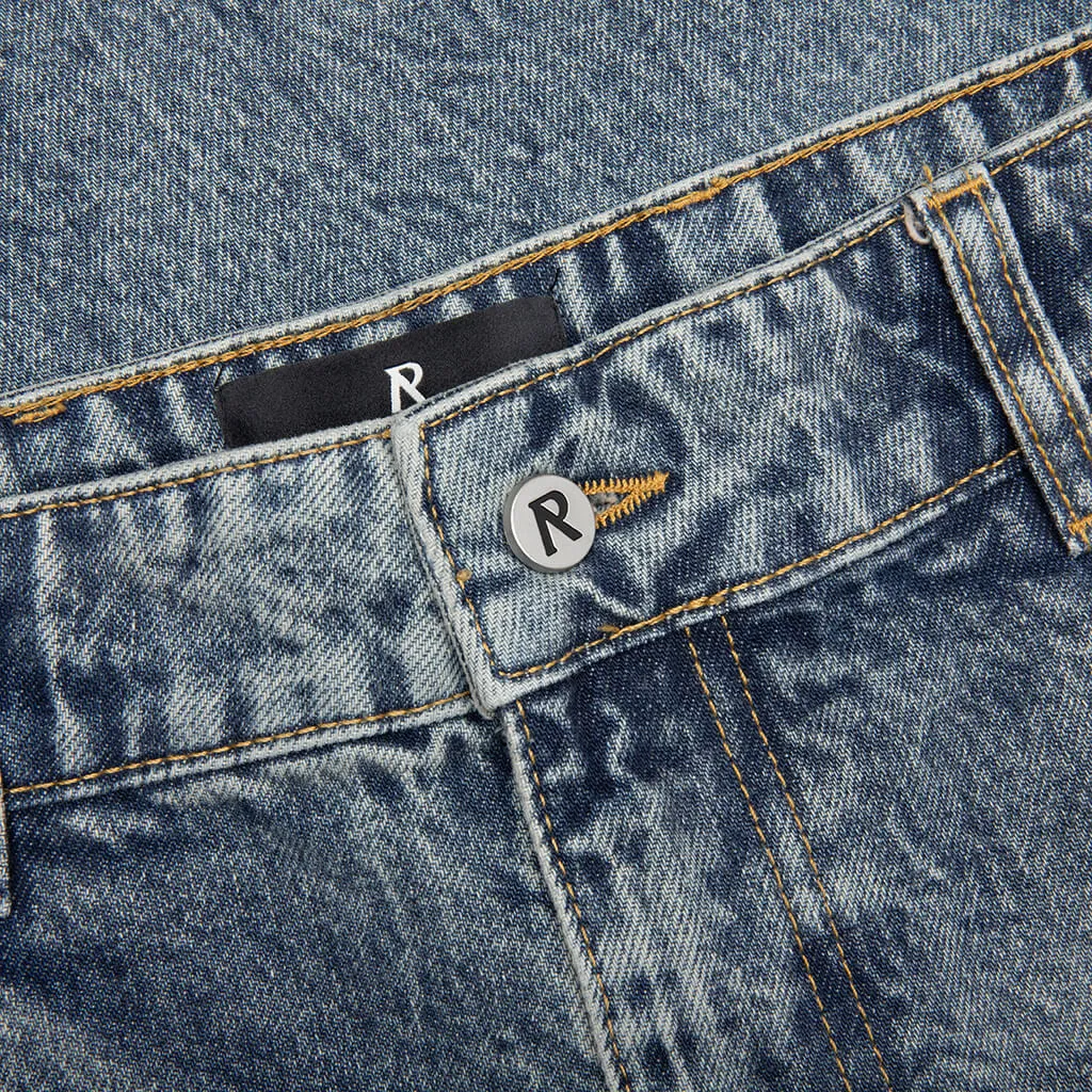 R3 Distressed Baggy Denim - Blue/Cream