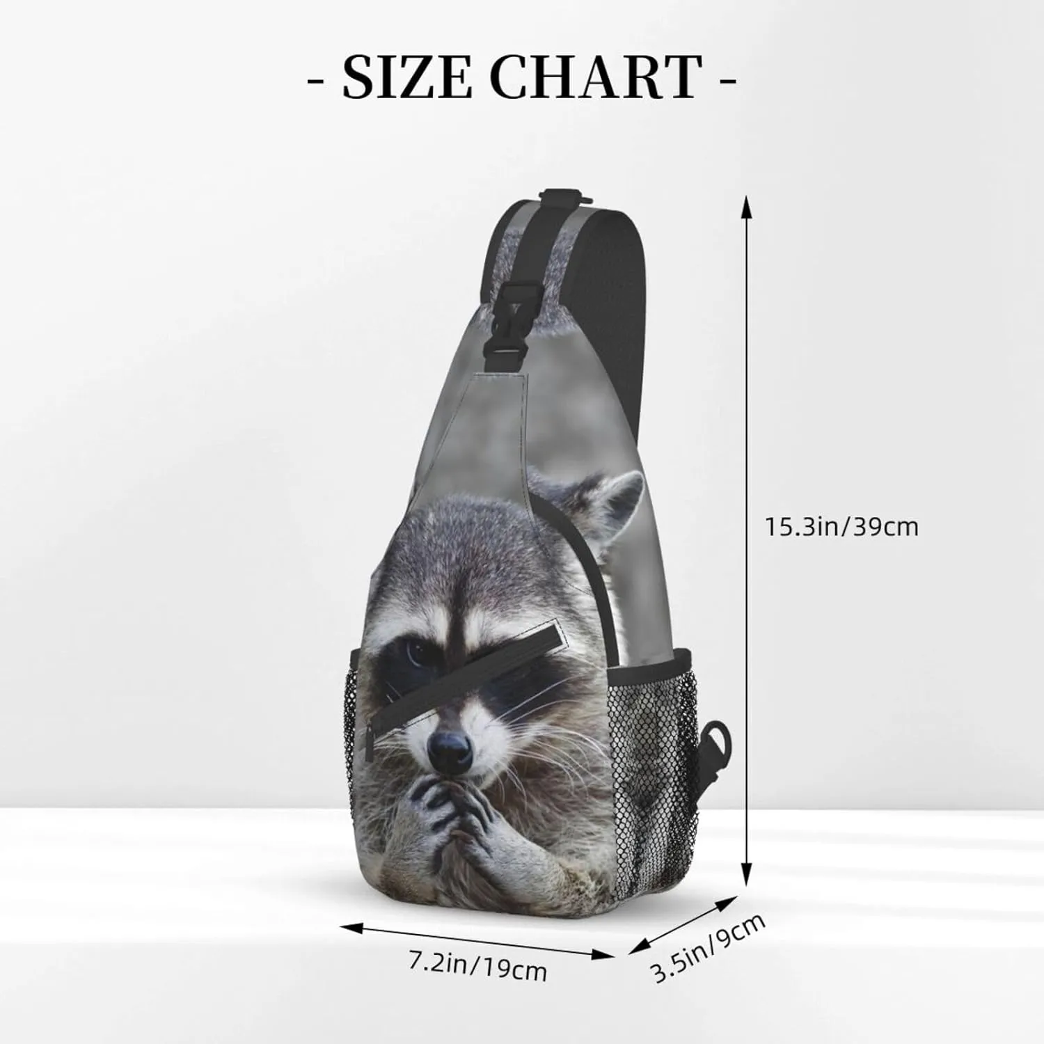 Raccoon Sling Bag Cute Crossbody Chest Daypack Casual Backpack Animal Shoulder Bag Cute Bag