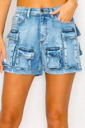 Rage Cargo Denim Shorts