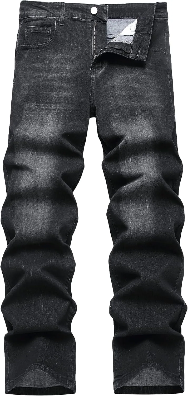 RANMCC Men's Baggy Jeans Loose Straight Fit Y2K Stretch Hip Hop Denim Casual Pants Jeans (Size 30-46)
