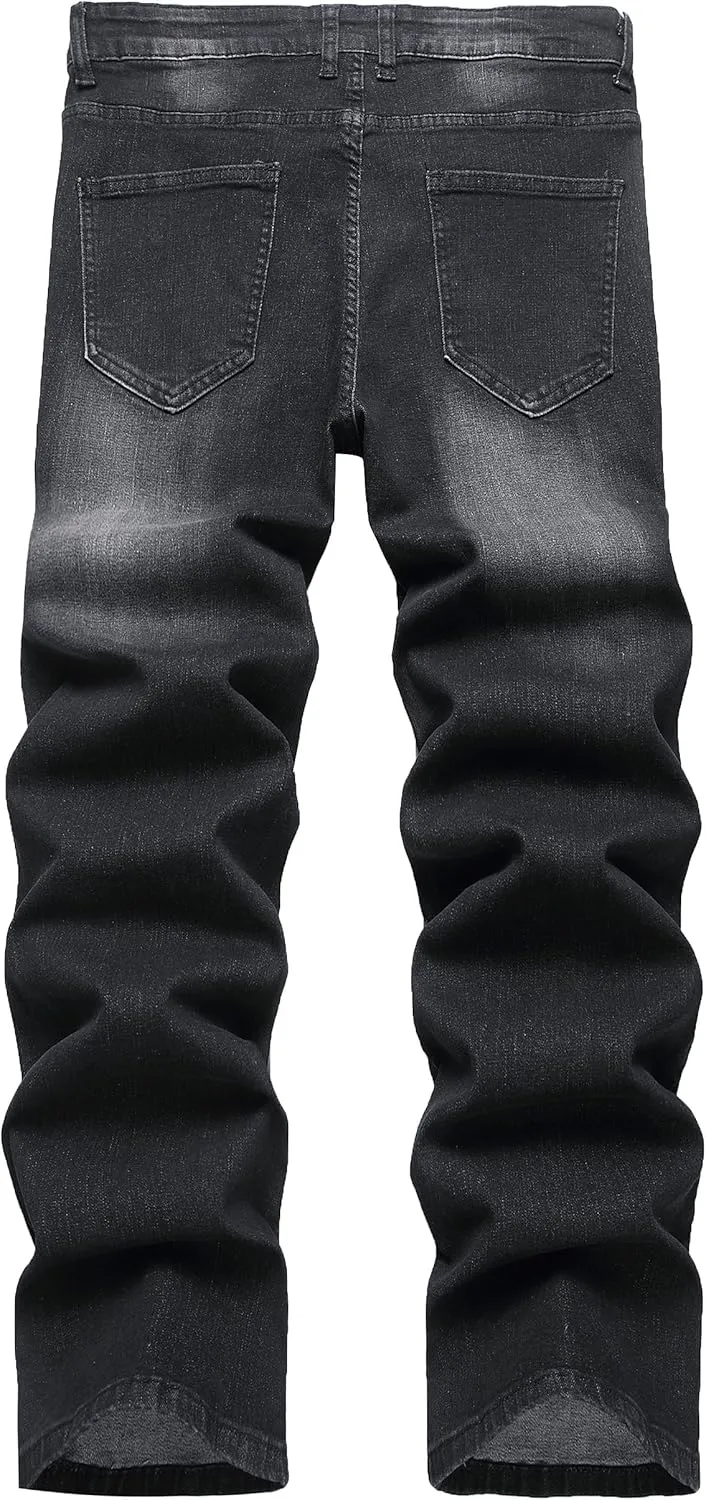 RANMCC Men's Baggy Jeans Loose Straight Fit Y2K Stretch Hip Hop Denim Casual Pants Jeans (Size 30-46)