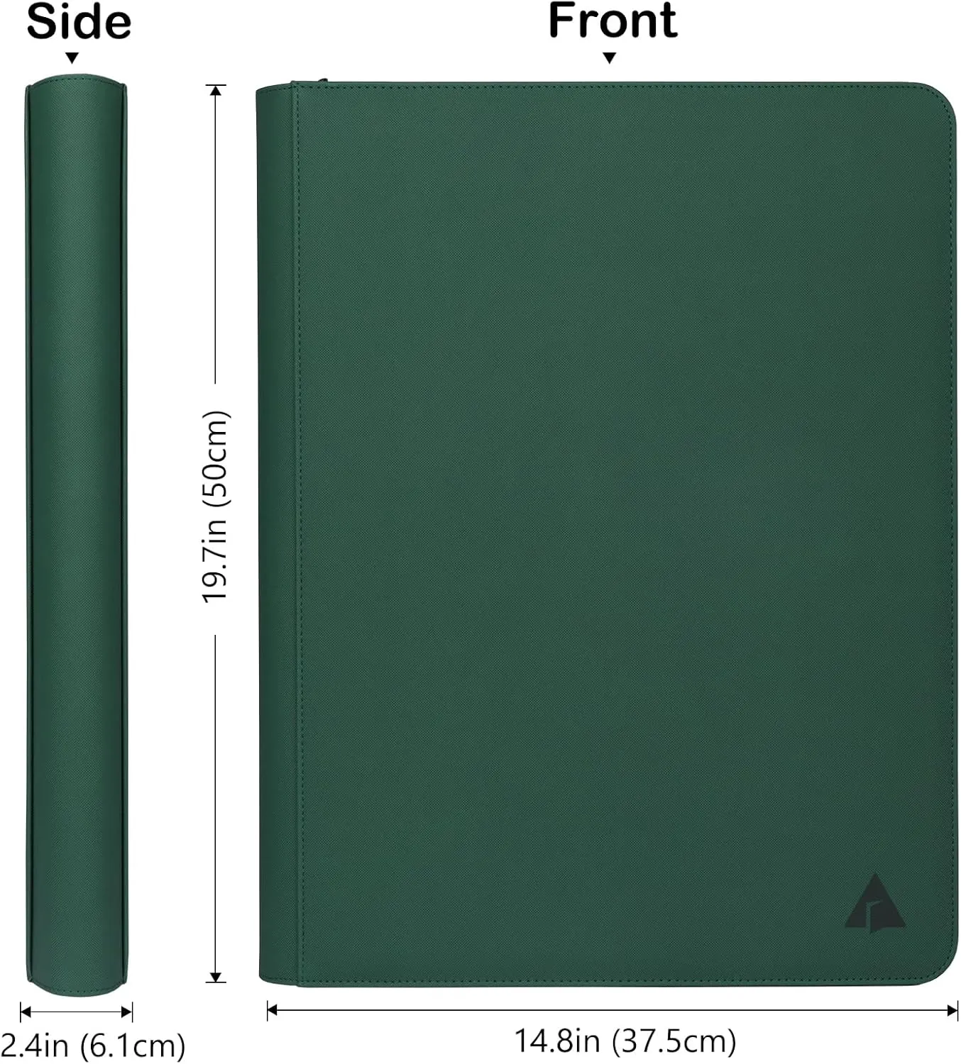 Rayvol 16-Pocket Toploader Binder, Holds 512 Toploaders 16 Pocket Top Loader Card Storage Case, 500   Ringless Double-Sided Pockets for Cards in 3 x 4'' Toploaders -Forest Green