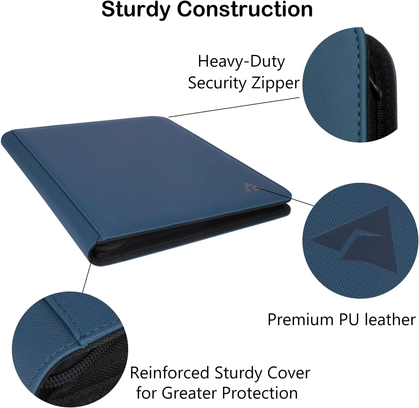 Rayvol Toploader Binder, Holds 252 Toploaders 9-Pocket Top Loader Card Storage Case, Ringless Double-Sided Pockets for Cards in 3 x 4'' Toploaders -Midnight Blue