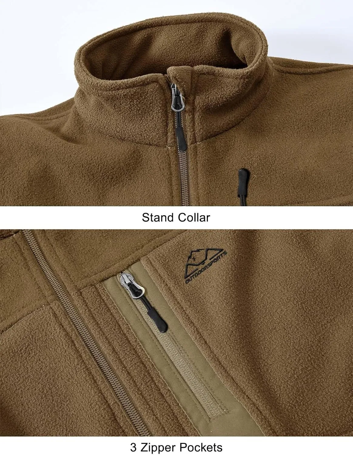 Rdruko Men's Fleece Jackets Full Zip Lightweight Outdoor Hiking Jackets Winter Coats