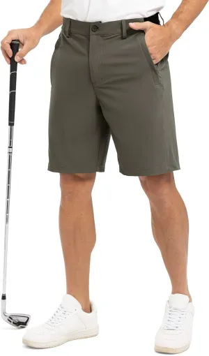 Rdruko Men's Golf Shorts Stretch Dry Fit 9" Lightweight Casual Dress Work Shorts with Pockets